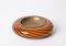 Mid-Century Round Murano Glass and Brass Ashtray by Tommaso Barbi, Italy, 1970s, Image 15