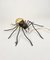 Italian Spider Wall Lamp in Copper and Iron and Art Glass, 1960s, Image 6