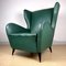 Italian Green Leather Armchair by Paolo Buffa, 1950s, Image 1