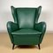 Italian Green Leather Armchair by Paolo Buffa, 1950s 11