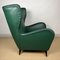 Italian Green Leather Armchair by Paolo Buffa, 1950s, Image 3