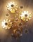 Lámpara de pared con flores de cristal dorado de Palwa, años 70. Juego de 2, Imagen 3