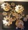 Lámpara de pared con flores de cristal dorado de Palwa, años 70. Juego de 2, Imagen 5