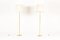Brass Floor Lamps with Paper Lampshades, Set of 2 1