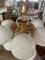 Vintage Multiglobe Cluster Ceiling Lamp in Chromed Brass & White Opaline 2