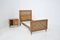 Single Bed and Bedside Table in Wood by Paolo Buffa, Set of 2 1