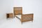 Single Bed and Bedside Table in Wood by Paolo Buffa, Set of 2, Image 1