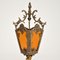 Antike französische Cherub Lampe aus vergoldetem Metall & Glas 3