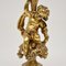 Antike französische Cherub Lampe aus vergoldetem Metall & Glas 6