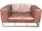 Vintage Leather Sofa With Chrome Metal Base by Andrew Martin London 1