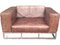 Vintage Leather Sofa With Chrome Metal Base by Andrew Martin London, Image 1