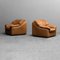 Brown Leather Armchairs, 1960s, Set of 2 1