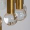 Lustre Mid-Century en Laiton avec Globes en Cristal, Italie, 1970s 11