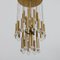 Mid-Century Italian Brass Chandelier with Crystal Globes, 1970s 2