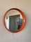 Mid-Century Modern Orange Round Mirror, 1960s 2