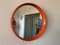 Mid-Century Modern Orange Round Mirror, 1960s 3