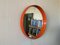 Specchio rotondo Mid-Century moderno arancione, anni '60, Immagine 7
