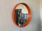 Mid-Century Modern Orange Round Mirror, 1960s 5