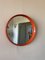 Miroir Rond Mid-Century Moderne Orange, 1960s 6