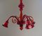 Red Murano Glass Chandelier from Seguso 4