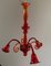 Red Murano Glass Chandelier from Seguso, Image 1