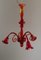 Red Murano Glass Chandelier from Seguso 6