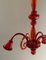 Roter Murano Glas Kronleuchter von Seguso 8