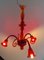 Lámpara de araña de cristal de Murano rojo de Seguso, Imagen 5