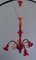 Lámpara de araña de cristal de Murano rojo de Seguso, Imagen 10