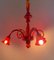 Red Murano Glass Chandelier from Seguso, Image 2