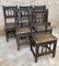 Early 20th Century Spanish Carved Oak Dining Chairs, Set of 6, Image 2