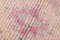 Alfombra de pasillo vintage rosa de lana y algodón, Imagen 6