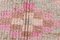 Alfombra de pasillo vintage rosa de lana y algodón, Imagen 9