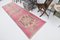 Alfombra de pasillo vintage rosa de lana y algodón, Imagen 4