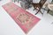 Vintage Pink Runner Rug in Wool & Cotton 4