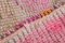 Alfombra de pasillo vintage rosa de lana y algodón, Imagen 12