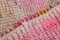 Vintage Pink Runner Rug in Wool & Cotton 12