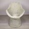 Vintage White Rattan Armchair and Table, Set of 2, Image 6