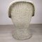 Vintage White Rattan Armchair and Table, Set of 2 2