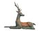 Vintage Patinated Bronze Reclining Deer Sculpture, Image 4