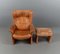 Vintage Leather Armchair and Stool by Söderberg, Sweden, Set of 2 17