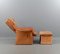 Vintage Leather Armchair and Stool by Söderberg, Sweden, Set of 2 3