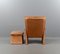 Vintage Leather Armchair and Stool by Söderberg, Sweden, Set of 2 8