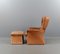 Vintage Leather Armchair and Stool by Söderberg, Sweden, Set of 2 9