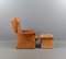 Vintage Leather Armchair and Stool by Söderberg, Sweden, Set of 2 4