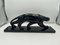 Art Deco Panther Sculpture in Black Lacquer & Ceramic, France, 1930s 7
