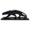 Art Deco Panther Sculpture in Black Lacquer & Ceramic, France, 1930s 1