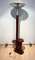 Lámpara de pie Art Déco con mesa auxiliar de nogal y cromo, Francia, 1930, Imagen 5