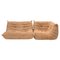Two-Seater Togo Sofa with Corner in Brown Suede by Michel Ducaroy for Ligne Roset 1