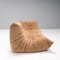 Two-Seater Togo Sofa with Corner in Brown Suede by Michel Ducaroy for Ligne Roset 3